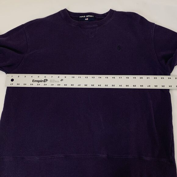 Vintage Ralph Lauren Polo Sport Sweatshirt L Purple Embroidered Pony Crew USA - Picture 6 of 8